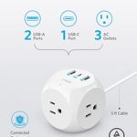 Anker Power Strip with USB C, PowerExtend USB-C 3 Cube with 3 Outlets and 30W USB C, 5 ft Extension Cord, Power Delivery High-Speed Charging for iPhone 12/12Pro/12ProMax, Cruise Ship Travel Essential