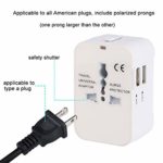 Travel Adapter, EEOUK Universal Power Adapter International Wall Charger with Dual USB Quick Charge Charging Ports (White)