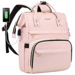Laptop Backpack for Women Fashion Travel Bags Business Computer Purse Work Bag with USB Port, Pink, 15.6 Inch