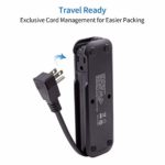 Travel Power Strip with USB – NTONPOWER 2 Outlets 3 USB Portable Desktop Charging Station, 15 inches Wrapped Short Extension Cord for for Hotels, Cruise, Nightstand, Airports, Conference Room – Black