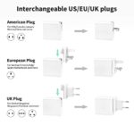 WLLDANT 42W 3-Port Travel USB C Plug Adapter, US American to UK Germany France Italy Spain European Europe EU, Universal Multiple International USBC Fast Charger Box Adaptor for iPhone iPad, Samsung