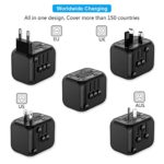 SAUNORCH Travel Adapter Accessories,Universal International Power Adapter W/ 3.4A 4XUSB Wall Charger, European Plug Adapter Converter for Europe UK EU US CA AU Italy Asia