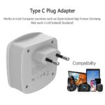 European Travel Plug Adapter, TESSAN US to Europe Plug Adaptor with 2 USB Charger 2 American Outlets, International Power Adapter for EU Italy Spain France Germany Iceland Greece Israel (Type C)