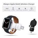 Wireless Charger Compatible for Apple Watch Series 7/6/5/4/3/2/1/SE, Portable Magnetic Smart iWatch Charging with USB A/USB C, 2 in 1 Travel Cordless Fast Charger
