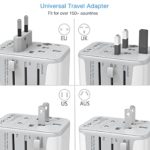 Universal Power Adapter, TESSAN International Travel Plug Adaptor with 4 USB Ports (1 USB C), All in One Worldwide Wall Charger for US to Europe Germany France Spain Ireland Australia(Type C/G/A/I)