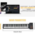 61 Keys Portable Piano Electric Piano Keyboard Hand Roll Piano Roll Up Keyboard Piano Foldable Piano Electronic Keyboards Roll Out Piano Music Keyboard Kids Keyboard Piano for Kids Travel Piano …