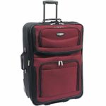 Travel Select Amsterdam Expandable Rolling Upright Luggage, Burgundy, Checked-Medium 25-Inch
