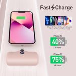 iWALK Portable Charger 4800mAh Power Bank Fast Charging and PD Input Small Docking Battery with LED Display Compatible with iPhone 13/13 Pro/13 Pro Max/12/12 Pro/12 Pro Max/11 Pro/XR/X/8/Plus, Pink