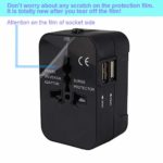Travel Adapter, Worldwide All in One International Power Adapter Universal Adapter Plug with 2.1A Dual USB Charging Ports for Asia Europe UK AUS and USA (Black)