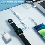 [Apple MFi Certified] 2 in 1 iPhone and Watch Charger 6.6 FT Magnetic iWatch Charging Cable with USB Wall Charger Travel Plug for Apple Watch Series 6/SE/5/4/3/2/1 & iPhone 12/11/Pro/Max/XR/XS/Max/X