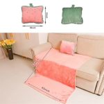 Giapow Travel Blanket and Pillow Set, 3-in-1 Cute Plush Fruit Stuffed Hugging Pillow with Warming Hands on Both Sides,Suit for Airplane Train Travel,Camping or Office(Watermelon)
