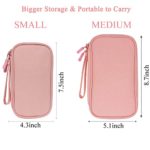 DDgro Electronics Organizer for Woman Travel Hard Drive Cables Cords Powerbank Packing Case Tech Accessories Pouch (Small, Pink)