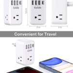 European Travel Plug Adapter, EyGde International Travel Power Adater 3 American Outlets with 1 USB Type C and 3 USB Charger, US to EU Plug Adapter for France, Germany, Greece, Italy, Israel, Spain