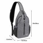 WATERFLY Crossbody Sling Backpack Sling Bag Travel Hiking Chest Bags Daypack (Dark gray)