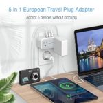 European Travel Plug Adapter, TESSAN US to Europe Power Adaptor with 2 Outlets 3 USB Charger, Type C International Converter for EU Italy Spain France Germany Iceland Greece Israel Norway