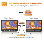 10.5″ Dual Screen Portable DVD Player for Car, Arafuna Rechargable Car DVD Player with Full HD Digital Signal Transmission, Headrest DVD Player Support USB/SD, Regions Free(1 Player+1 Monitor)