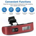 Etekcity Luggage Scale, Digital Portable Handheld Suitcase Weight for Travel with Rubber Paint, Temperature Sensor, 110 Pounds, Battery Included