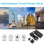 International Travel Power Strip with 3 USB Charging 4 AC Outlets，FDTEK Worldwide All in One Universal Travel Adapter Power Strip, EU/UK/AU/US/JP Worldwide Plug Adapter