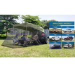 Travel Bird Car Awning Sun Shelter with Mosquito Net, Portable Camping Tents SUV 4 People Minivans, Waterproof Tailgate Tents for Camping Family Outdoor Travel