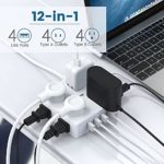SUPERDANNY Power Strip with USB, Mountable Charging Station with 8 Widely Spaced AC Outlets & 4 USB Ports, Flat Plug 5 ft Extension Cord for Home Office Dorm Hotel Travel Cruise Ship, White