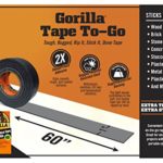 Gorilla Tape, Mini Duct Tape to-Go, 1″ x 10 yd Travel Size, Black, (Pack of 6)