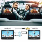 FANGOR 10.5 Dual DVD Player for Car Portable Headrest Video Players with 2 Mounting Brackets, 5 Hours Rechargeable Battery, Last Memory, USB/SD Card Reader, AV Out&in ( 1 Player + 1 Screen )