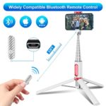 Travel Tripod Selfie Stick with Wireless Remote for iPhone, 60” Portable Cell Phone Tripod Stand Holder for 4”-7” iPhone 13 12 11 pro Xs Max Xr X 8 Plus 7, Android, Samsung Galaxy S22 S21 S10 S9