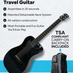 Journey Instruments Carbon Fiber Travel Guitar – OF660 Traveler Acoustic Guitar with Collapsible Patented System – Portable Backpack Case (High Gloss Black)