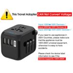 GLAMFIELDS Universal Travel Adapter Worldwide All in One International Wall Charger AC Plug Adaptor with 5A Smart Power and 3.0A USB Type-c for 200+ Countries 100V-250V (EU UK USA AU Plug) Black