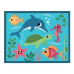 Mudpuppy Under the Sea Pouch Puzzle, 12 Extra Thick Colorful Pieces, 14”x11” – Great for Kids Age 2-4 – Perfect for Travel – Helps Develop Hand-Eye Coordination – Packaged in Secure, Reusable Pouch, 1 EA