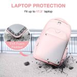 Travel Backpacks Laptop Backpack 17.3 Inch Notebook BAGSMART Water Resistant Casual Daypack Super Large Bags for Business Work Computer Bag School College Bookbag Women Girls Pink