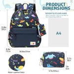 Mygreen Blue Dinosaur Toddler Bag with Chest Clip Toy Bag Preschool Bag Travel Bacpack for Boy Girl