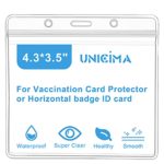 3 Packs-CDC Vaccination Card Protector for Business Travel, 4.3X3.5 Inches Waterproof Sealed Vaccination Card Protector, Plastic Transparent CDC Vaccination Card Protector
