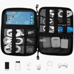 Travel Cable Organizer Bag Waterproof Portable Electronic Organizer for USB Cable Cord Phone Charger Headset Wire SD Card,5pcs Cable Ties