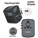 Universal Travel Adapter, SCOOFEX International Plug Adapter with 4 USB Ports（2.4A）, AC Outlet Worldwide Wall Power Charger Converters for USA EU Europe UK AUS (Type C/G/A/I)