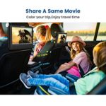 WONNIE 10.5” Car Dual DVD Player Portable Kids Headrest CD Players, Two Mounting Brackets Built-in 5 Hours Rechargeable Battery Great for Family Travel ( 1 Player+1 Monitor )