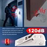 Upgraded Door Stop Alarm with Door Lock 120dB Travel Door Stopper Door Wedge Alarm with 3 Levels Sensitivity for Hotel, Home, Apartment