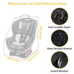 Padded Car Seat Travel Backpack Bag,Durable Large Backpack for Car Seats,Airport Gate Check Bag,Carseat Carrier Bag,Infant Seat Travel Bag with Padded Shoulder Strap,Travel Carseat Cover,Black