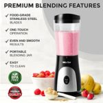 Mueller Ultra Bullet Personal Blender for Shakes and Smoothies with 15 Oz Travel Cup and Lid, Juices, Baby Food, Heavy-Duty Portable Blender & Food Processor, Black