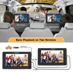 WONNIE 10.5″ Dual Portable DVD Player for Car, Headrest Kids CD Players with Two Headphones Built-in 5 Hours Rechargeable Battery, Support USB/SD/MMC,AV Out & in,Regions Free (1 Player+1 Monitor)