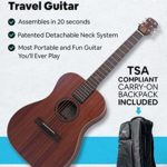 Journey Instruments Solid Sitka Travel Guitar – OF312 Traveler Acoustic-Electric Guitar with Collapsible Patented System – Portable Backpack Case (Overhead)