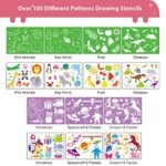 Erasable Doodle Book Set, 100+ Drawing Shapes Toddler Travel Essential Activity (Green Dinosaur)