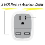 Bates- European Travel Plug Adapter, Adapter with USB, European Plug Adapter, US to Europe Plug Adapter, Converters and Adapters for Travel, Outlet Converter, Power Adapter Europe, Adapters for Europe