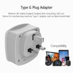 UK Ireland Scotland Power Adapter Plug, TESSAN Type G Travel Adaptor with 2 USB Charger Ports 2 American Outlets, US to London England British Hong Kong Irish Kenya Dubai Qatar Wall Adapter