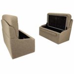 RecPro Charles RV 44″ Dinette Booth with Storage | Cloth | Converts to Bed | RV Dining Room | RV Furniture (2 Booth, Oatmeal)