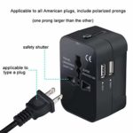 Travel Adapter, EEOUK Universal Power Adapter International Wall Charger with Dual USB Quick Charge Charging Ports (Black)