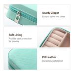 Casegrace Portable Travel Mini Jewelry Box Leather Jewellery Ring Organizer Case Storage Gift Box Girls Women, Blue