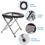 Portable Toilet for Camping, Stainless steel Folding Commode, Premium Outdoor Emergency Toilet and Travel Toilet, Portable Potty for Adults Perfect for Outdoor Living(black)