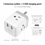 US to UK Plug Adapter, Ireland Scotland Type G Travel Adapter, TESSAN Power Adapter with 3 American Outlets and 2 USB Ports, USA to Qatar British England Kenya Dubai Irish Outlet Adaptor