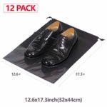 12PCS Travel Shoe Bags with Rope for Men and Women Large Shoes Pouch Storage Packing Organizers, Black